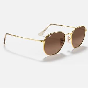 Ray-Ban HEXAGONAL FLAT LENSES polished gold